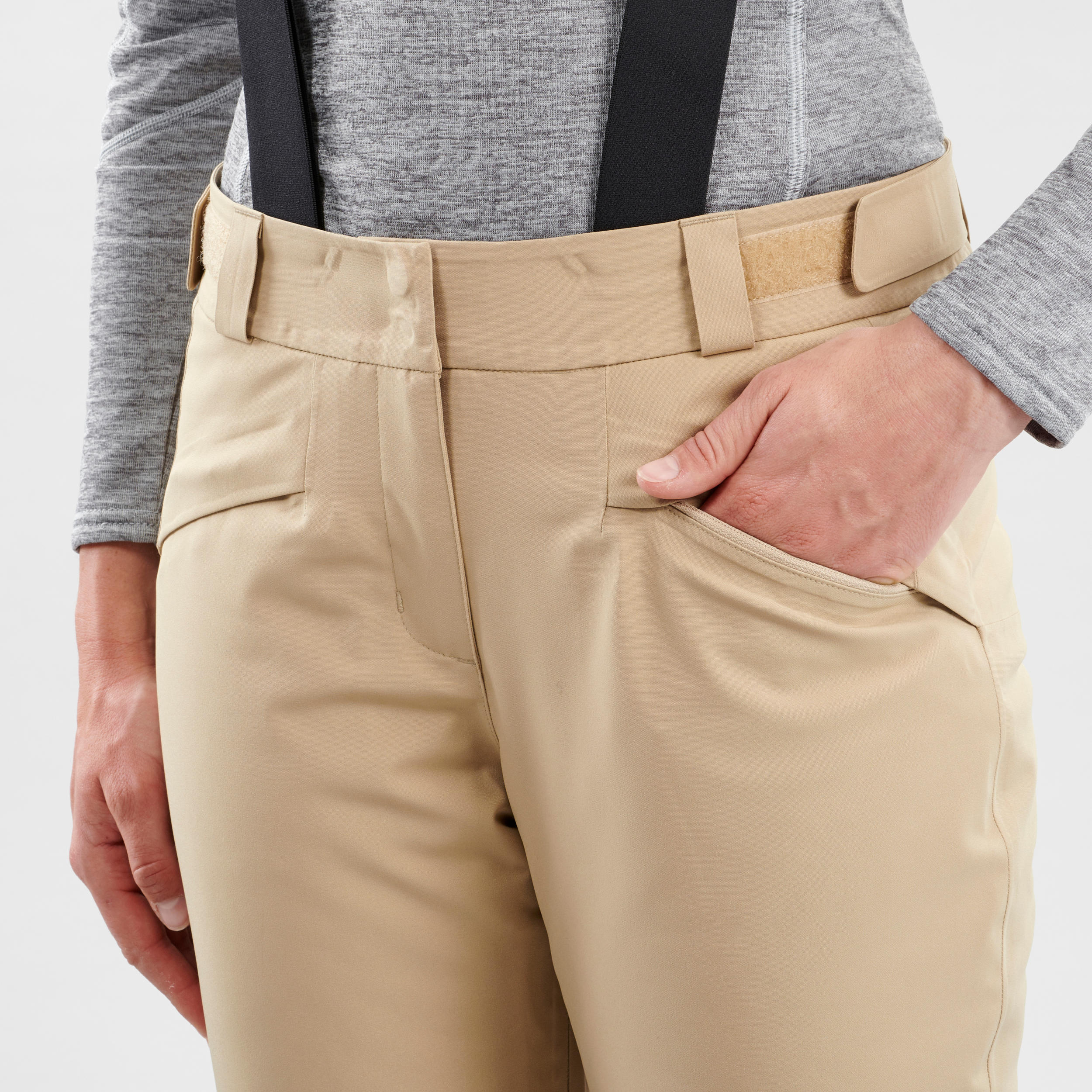 Women's Downhill Ski Trousers - Beige 9/12