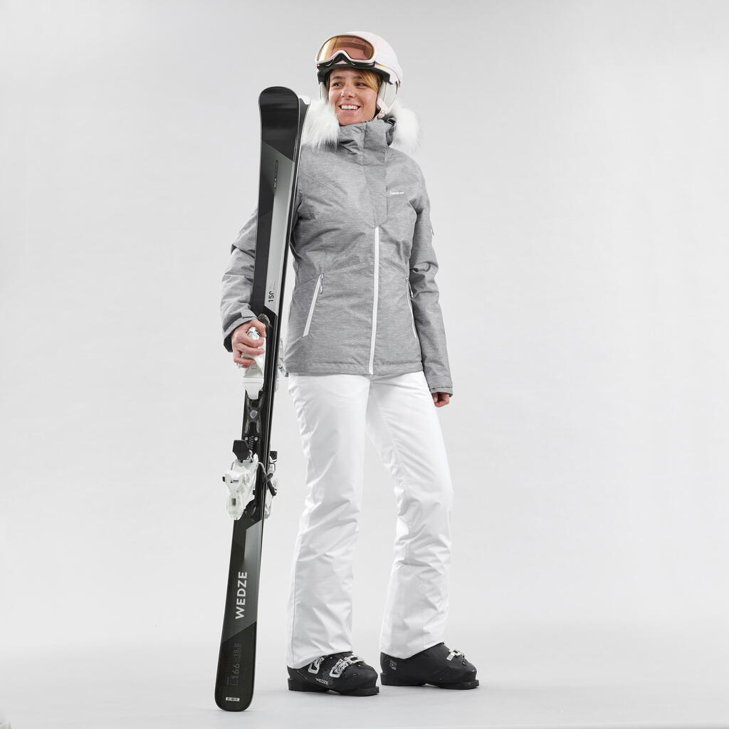 WOMEN’S WARM SKI TROUSERS 180 - WHITE