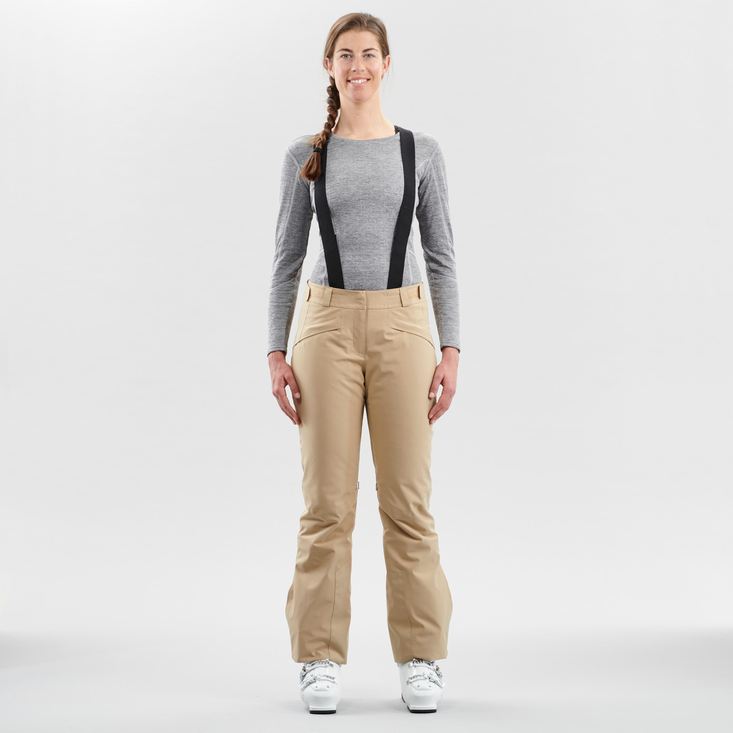 Women's Downhill Ski Trousers - Beige 3/12