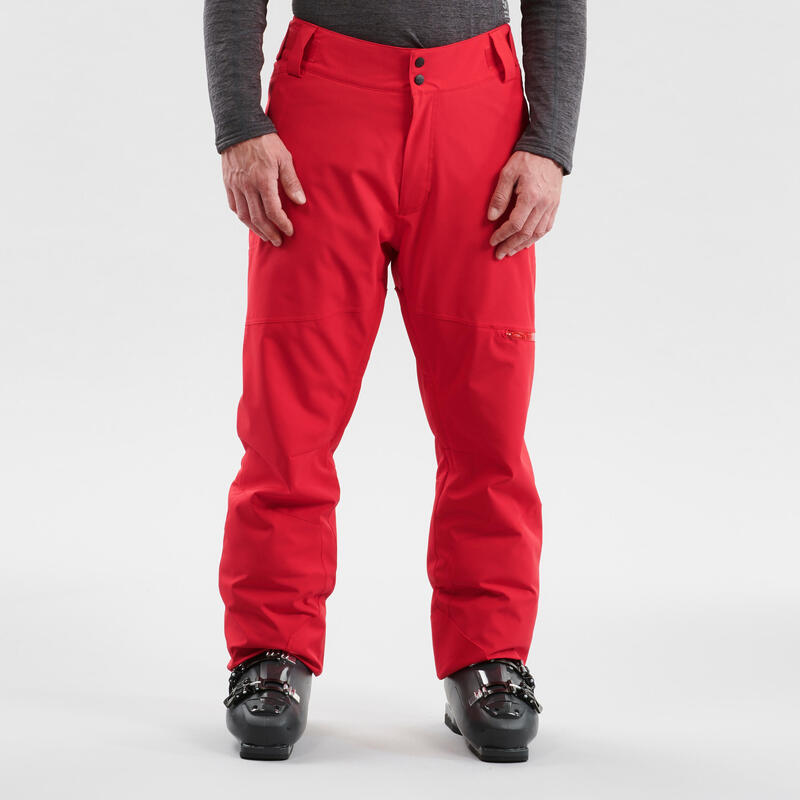 Pantalón de esquí cálido y ajustable hombre, 500 naranja 