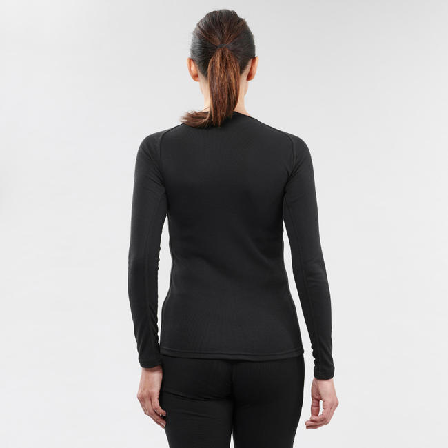 Women's base layer ski top 100 - Black