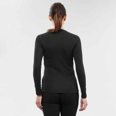 Women's Warm, Comfortable Thermal Ski Base Layer 100 - Black