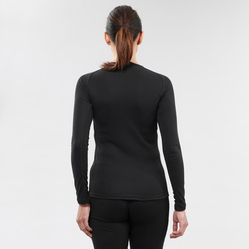 เสื้อตัวในผู้หญิงเพื่อการเล่นสกีรุ่น 100 (สีดำ)