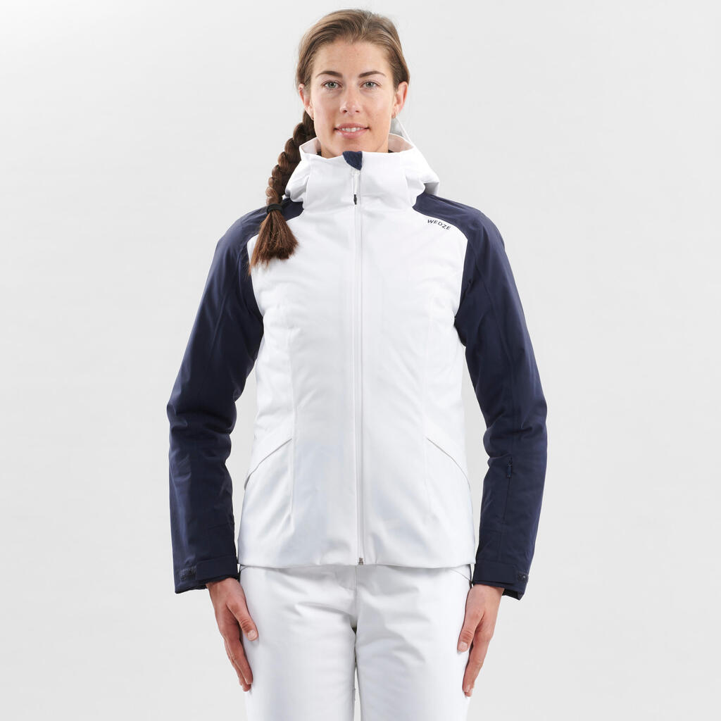 Chaqueta de Nieve Ski y Snowboard Mujer - Wedze 500 Impermeable Blanco