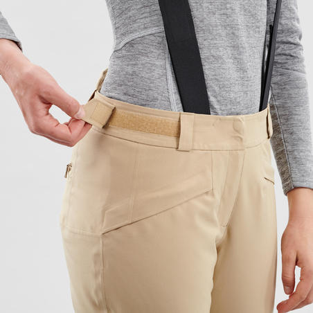 Жіночі лижні штани 580 для швидкісних спусків - Бежеві