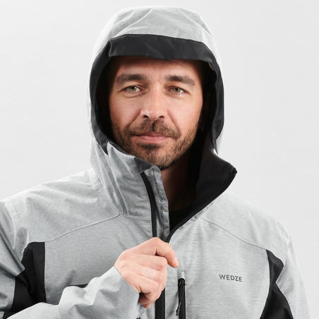 Куртка чоловіча 180 для лижного спорту сіра/чорна