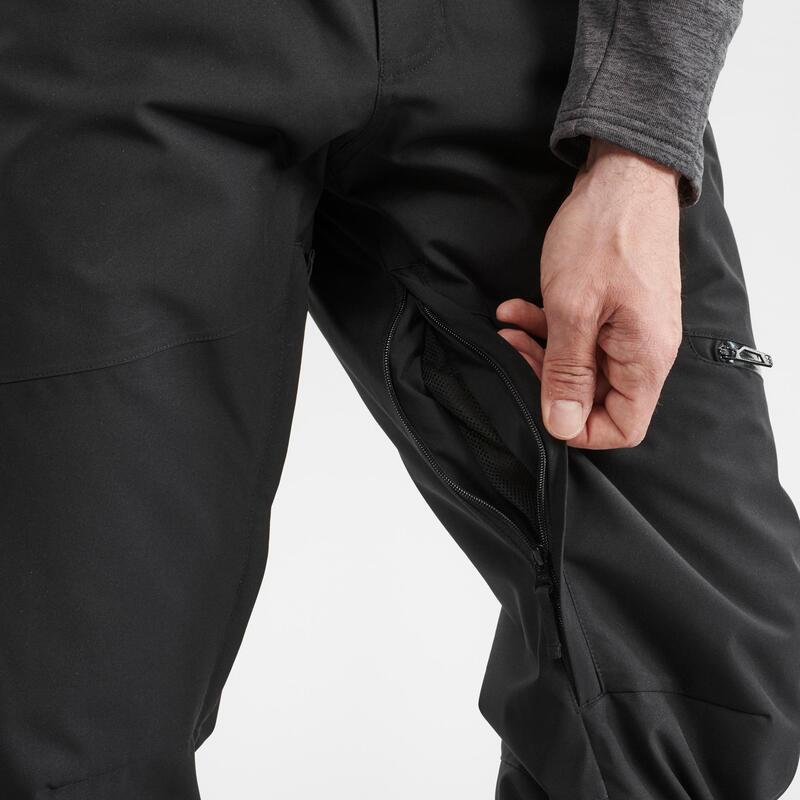 Pantalon schi 500 Călduros Regular Negru Bărbați