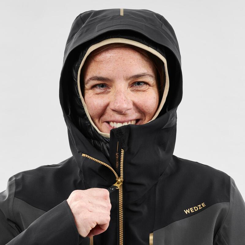 Ski-jas + midlayer voor pisteskiën dames 980 zwart