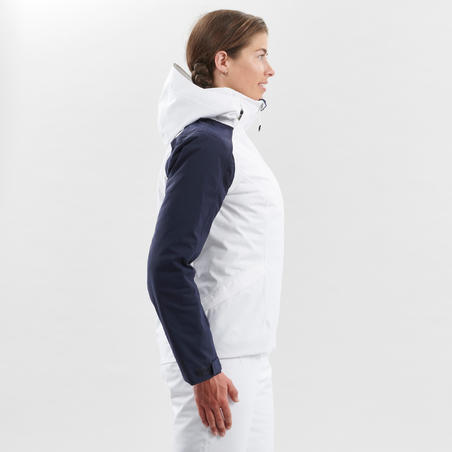 Жіноча лижна куртка 500 для швидкісних спусків - Біла
