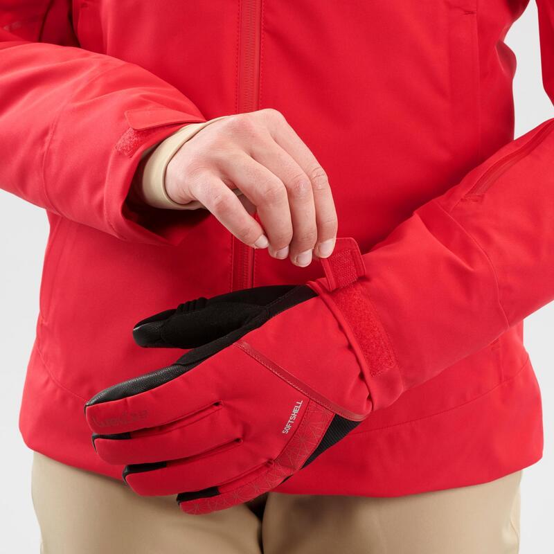 Women's Downhill Ski Jacket Red WEDZE Decathlon