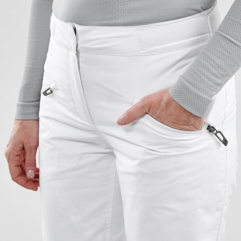 Pantalón de esquí y nieve impermeable Mujer Wedze 180 blanco