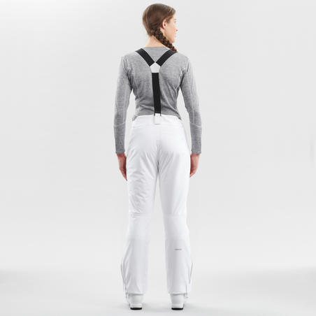 Жіночі лижні штани 580 для швидкісних спусків - Білі
