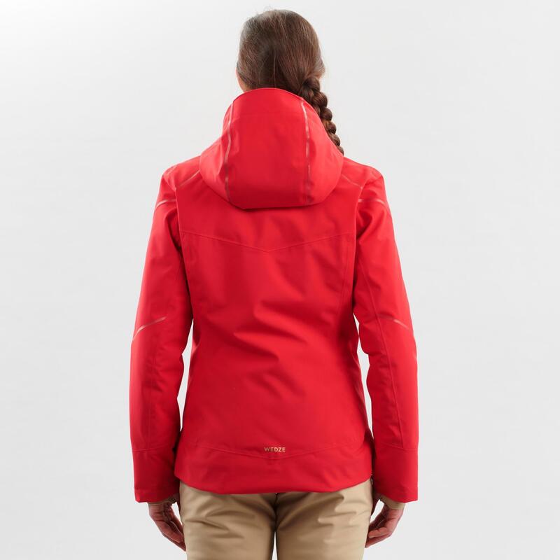 Women's Downhill Ski Jacket Red WEDZE Decathlon
