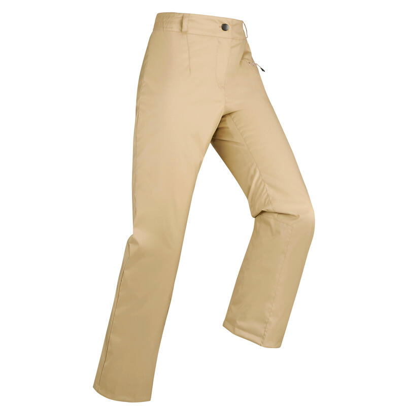 Pantaloni sci donna 100 beige