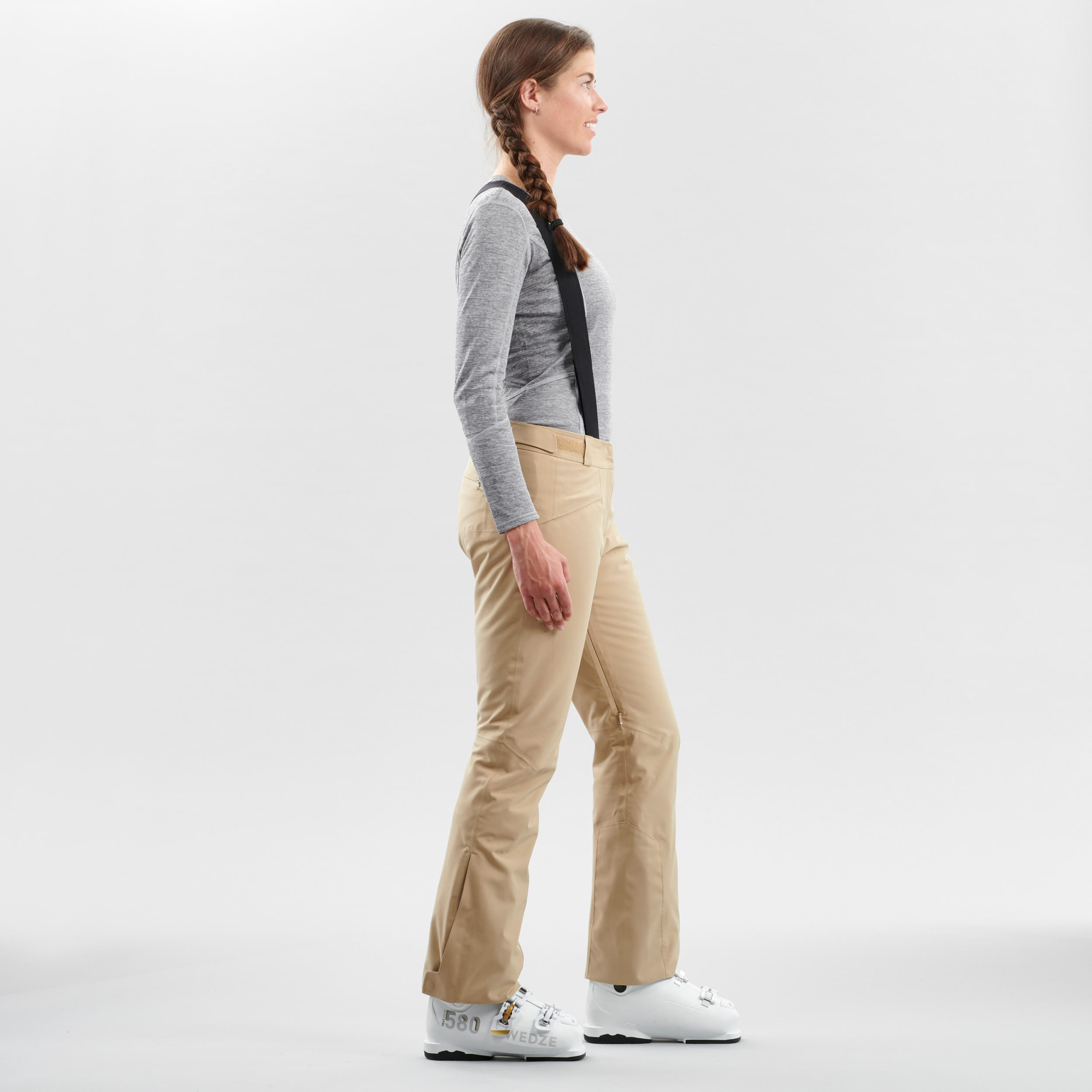 Women's Downhill Ski Trousers - Beige 4/12