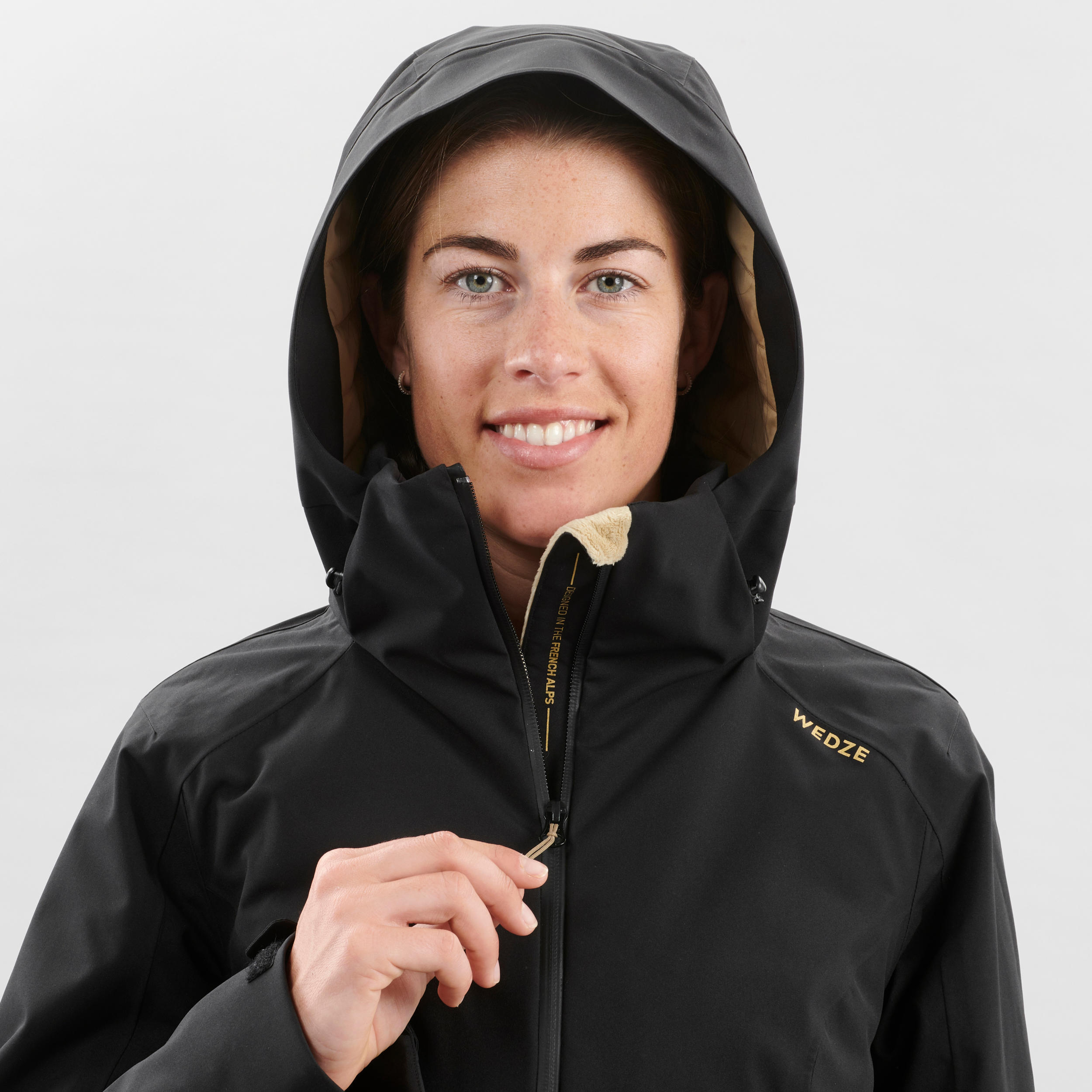 Manteau de ski chaude femme – 500 noir 7/16