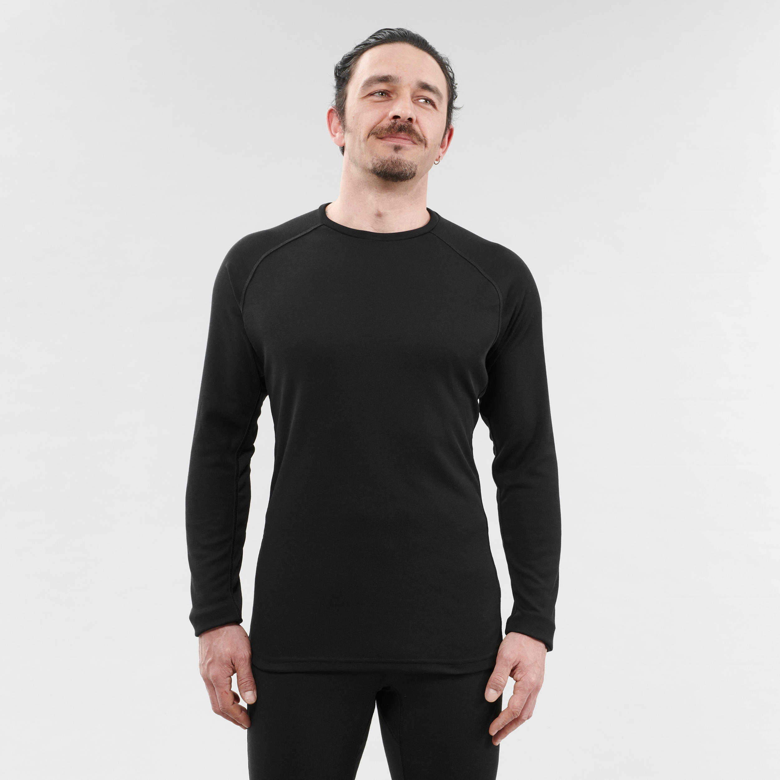 Men Ski Base Layer Top 100 - Black