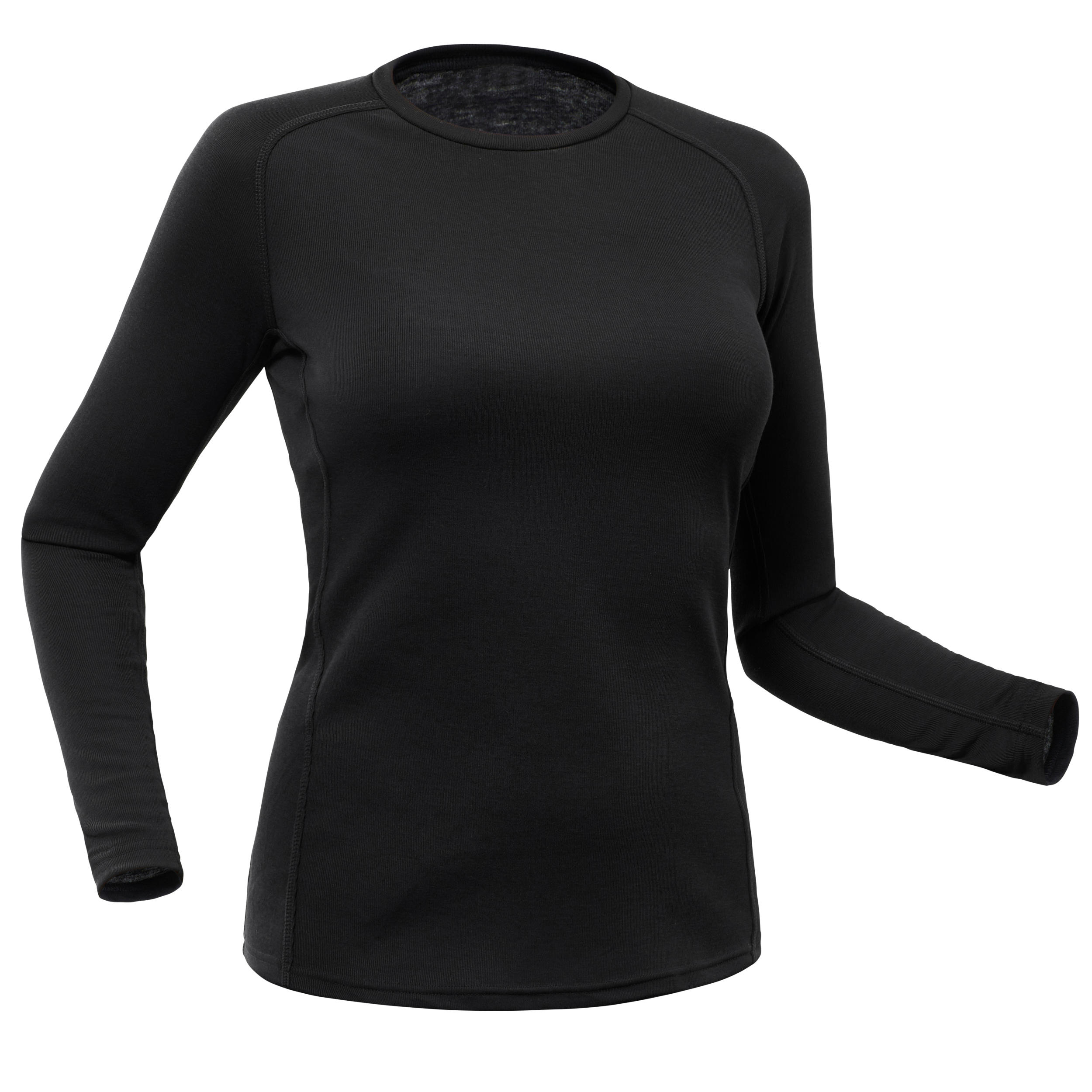 Camiseta t rmica primera capa para esqu Mujer Wedze BL100 negro