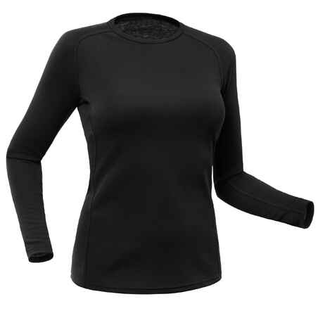Camiseta térmica primera capa para esquí Mujer Wedze BL100 negro - Decathlon