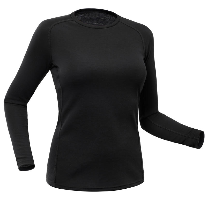 เสื้อตัวในผู้หญิงเพื่อการเล่นสกีรุ่น 100 (สีดำ)