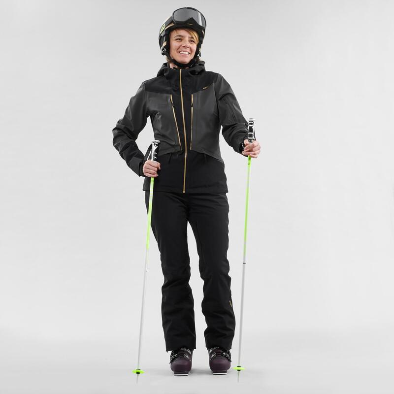 Ski-jas + midlayer voor pisteskiën dames 980 zwart