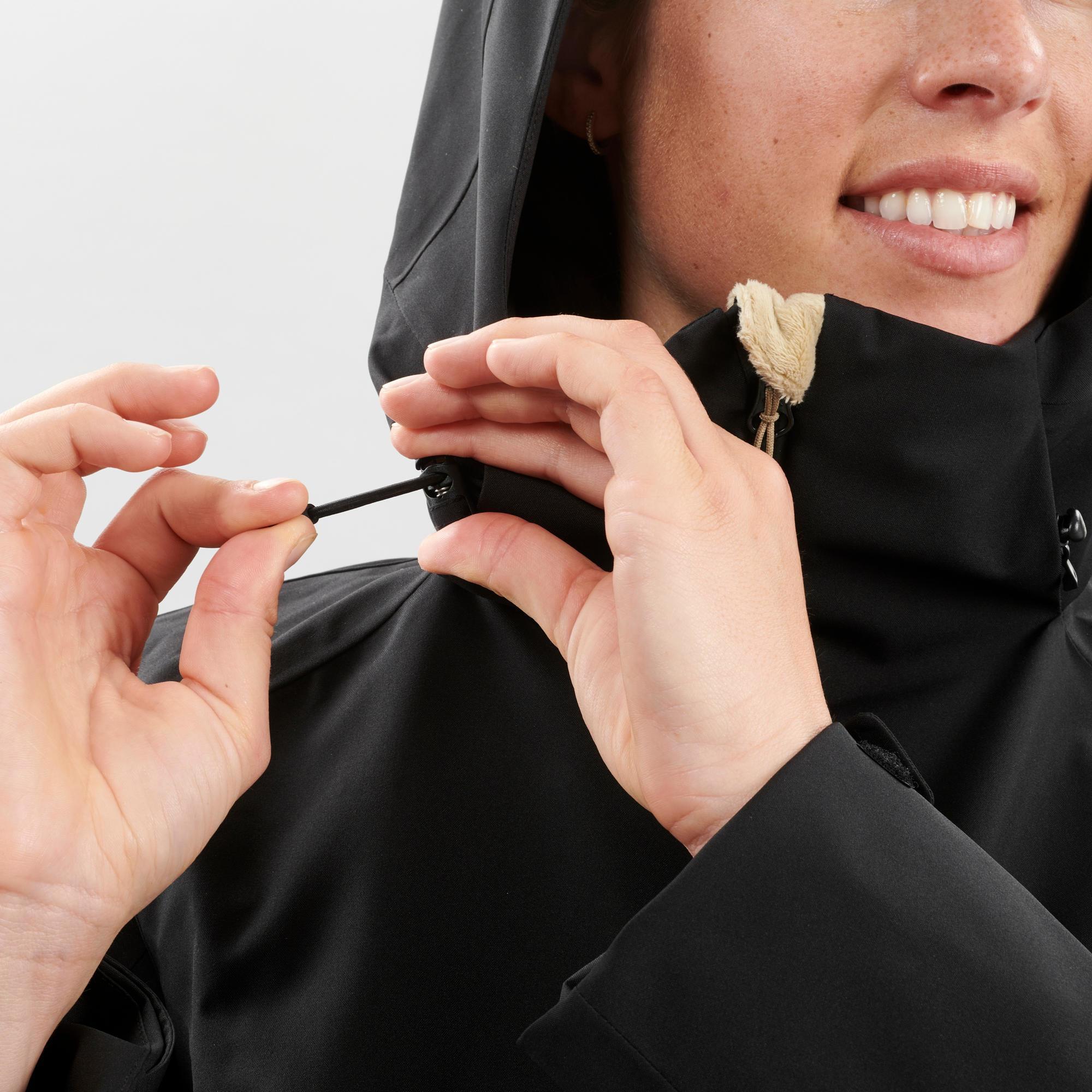 Manteau de ski chaude femme – 500 noir 8/16