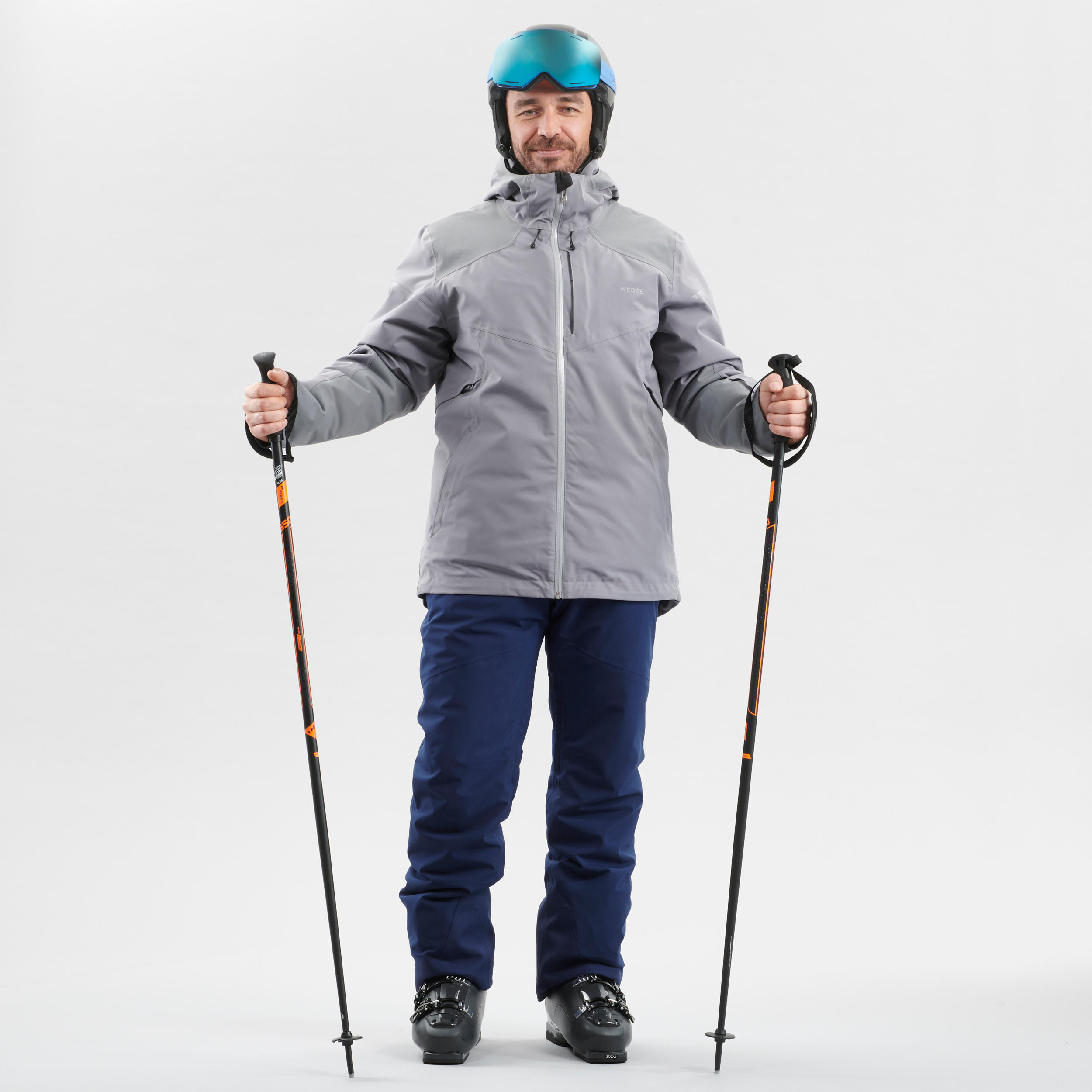 MEN'S DOWNHILL SKI JACKET 580 - GREY 2/11