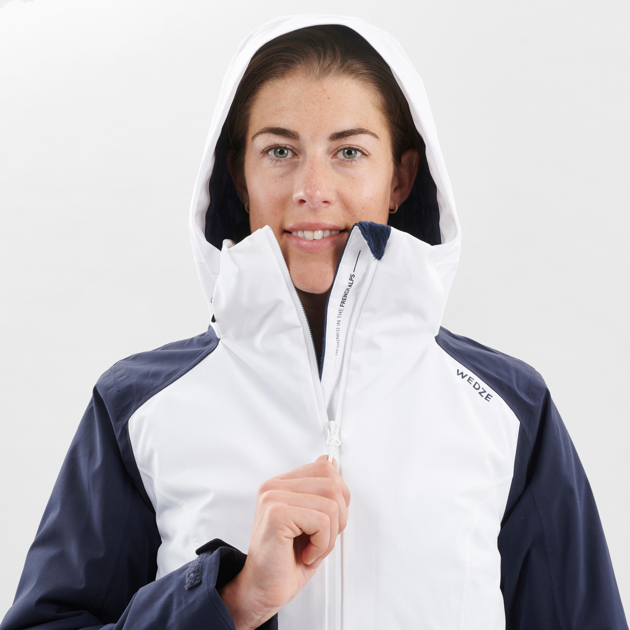 Women’s Warm Ski Jacket 500 White 6/16