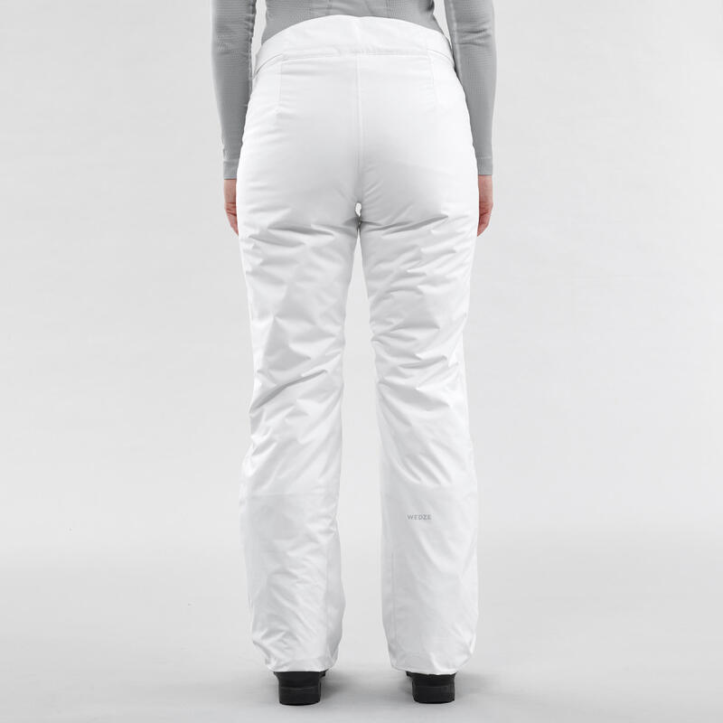 Pantalón de esquí y nieve impermeable Mujer Wedze 180 blanco