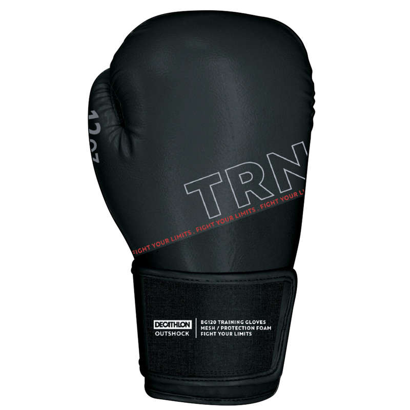 OUTSHOCK Boxing Training Gloves 120 Black Decathlon