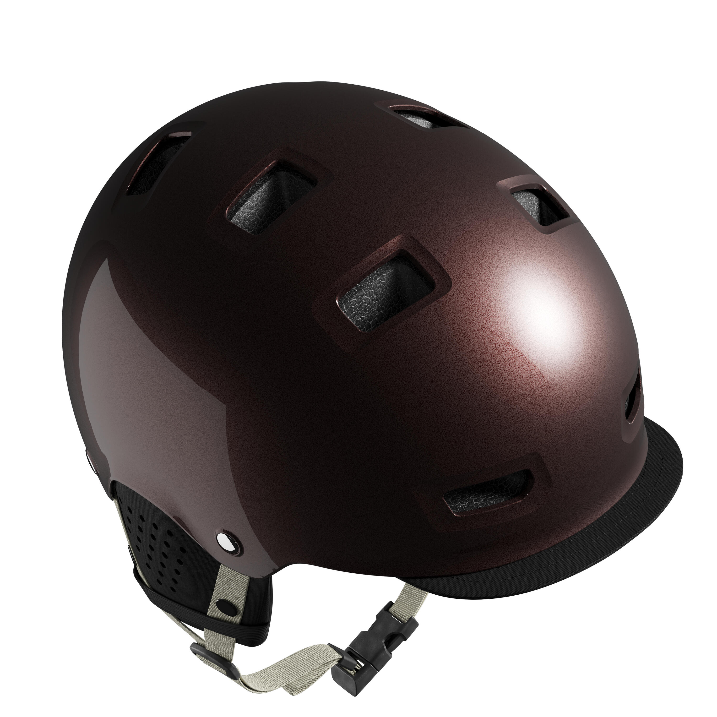 BTWIN 500 City Cycling Bowl Helmet - Chocolate