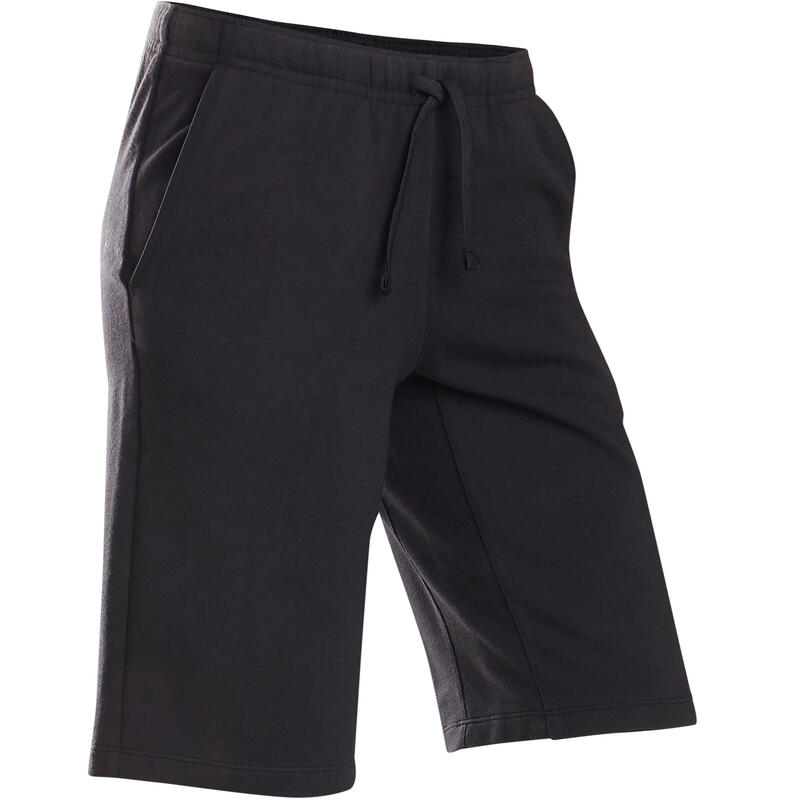 Short coton respirant 500 garçon GYM ENFANT noir