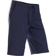 Boys' Breathable Cotton Gym Shorts 500 - Navy Blue