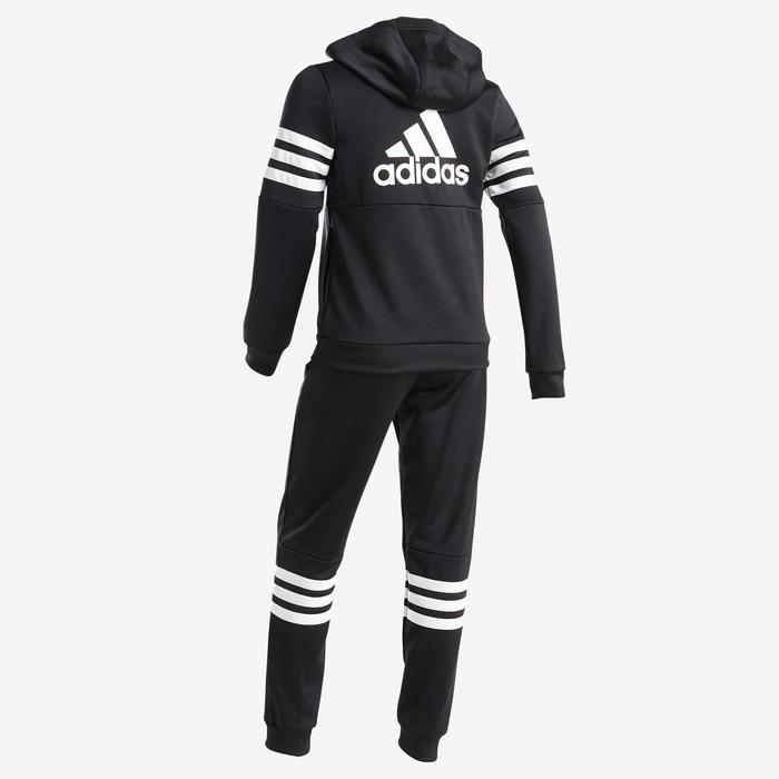 Survêtement Fille à Capuche Noir Pour La Gym Avec Logo Adidas Sur La Poitrine