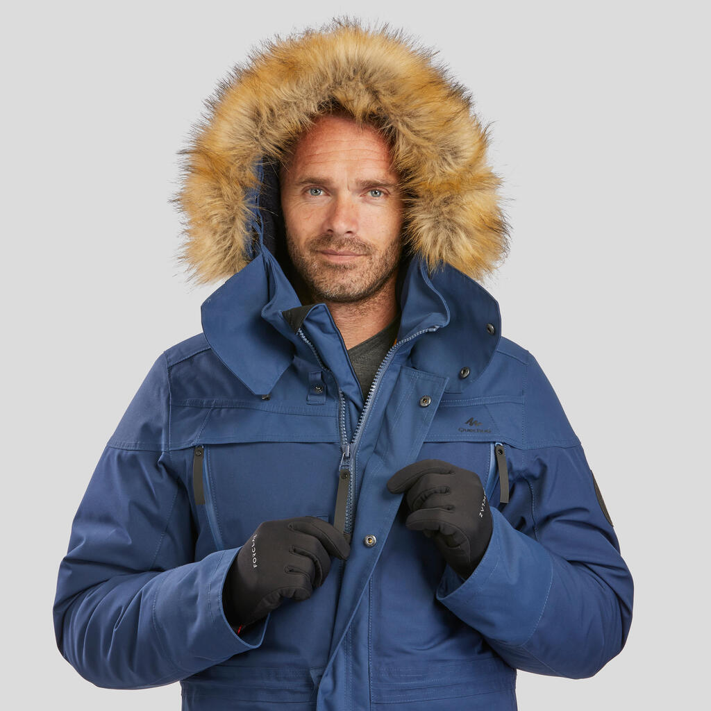 Wanderjacke Parka Winterwandern SH500 wasserdicht Ultra-Warm -20 °C Herren gelb