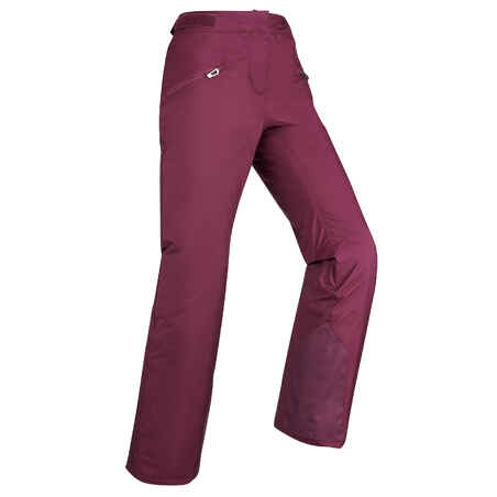 Skijaške hlače 180 za alpsko skijanje ženske boje šljive