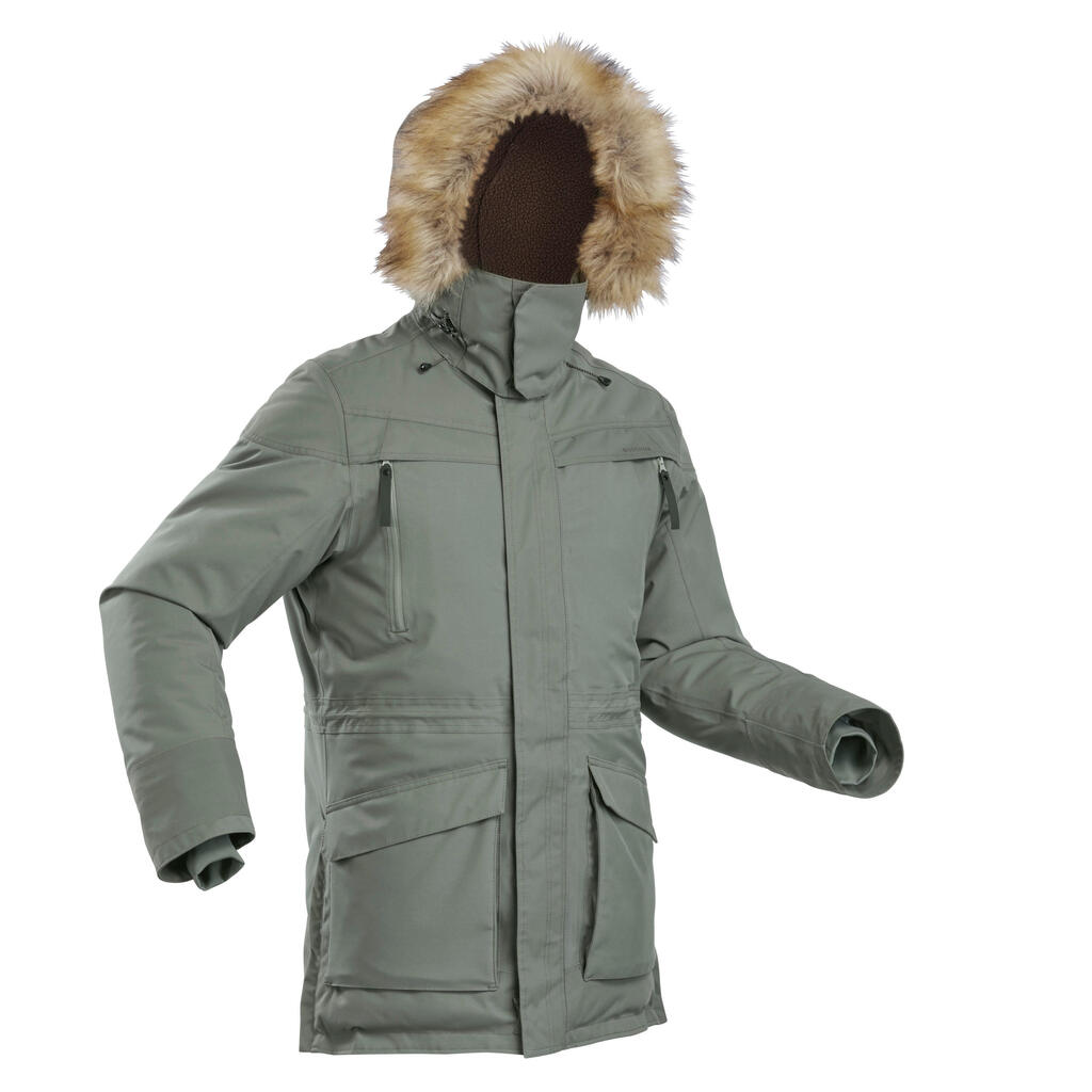 Wanderjacke Parka Winterwandern SH500 wasserdicht Ultra-Warm -20 °C Herren gelb