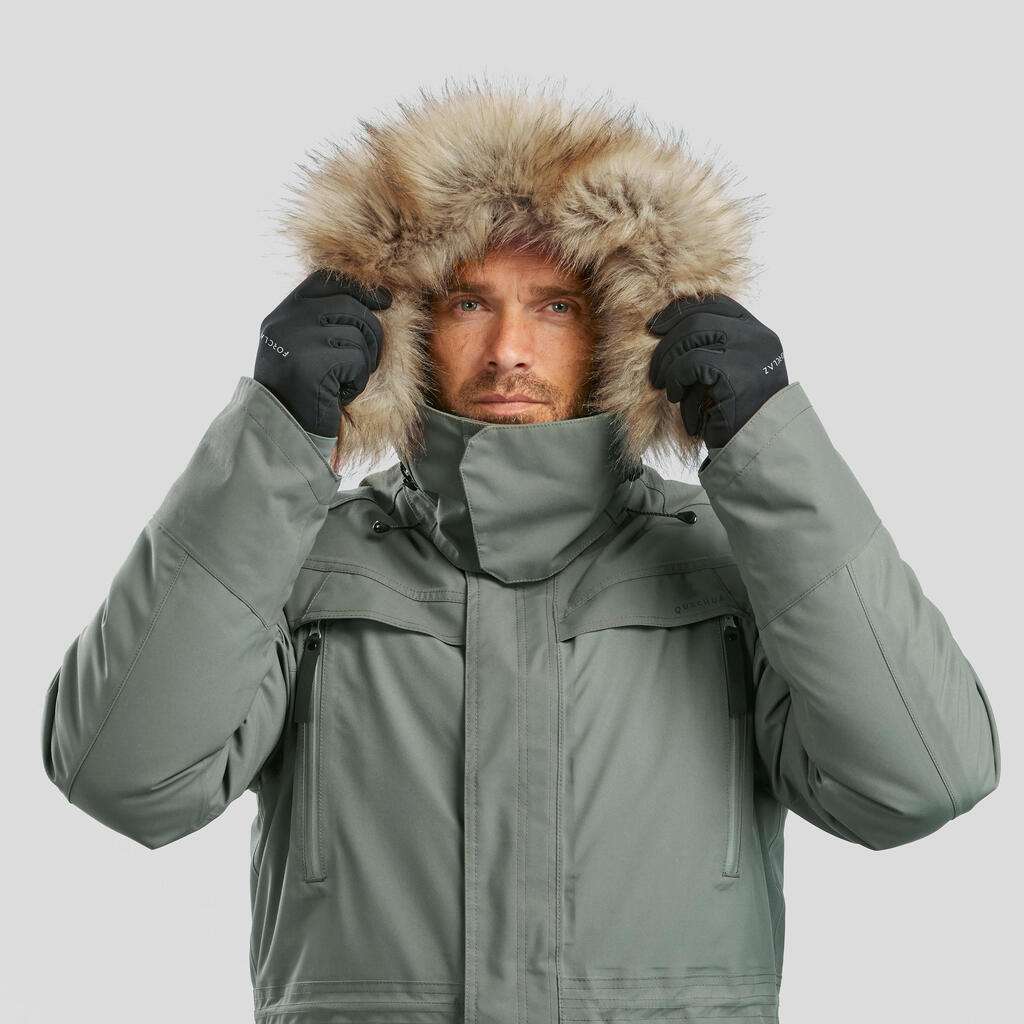 Pánska nepremokavá bunda - parka na turistiku SH500 Ultra-Warm do -20 °C