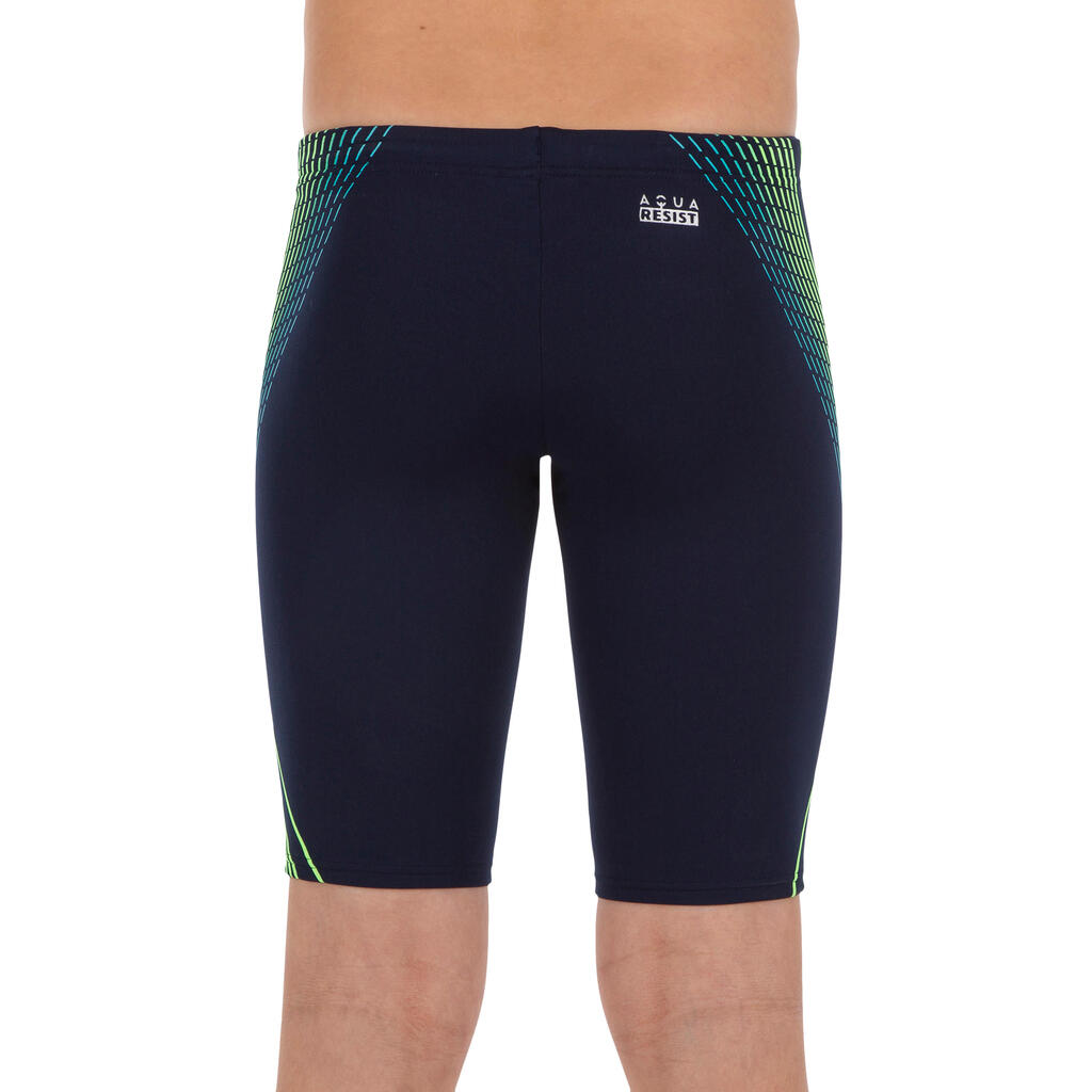 BOY'S FIRST SWIMMING JAMMERS - BLUE CADRO GREEN