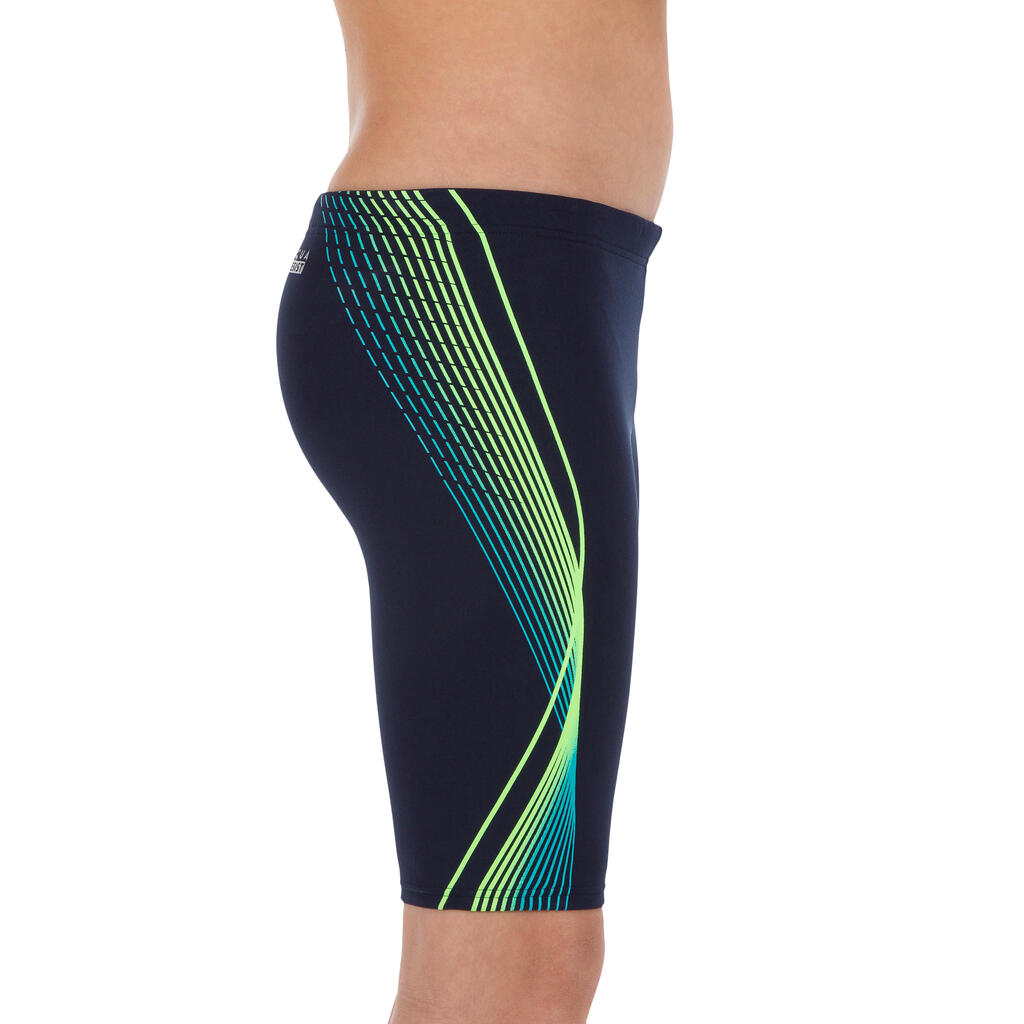 BOY'S FIRST SWIMMING JAMMERS - BLUE CADRO GREEN