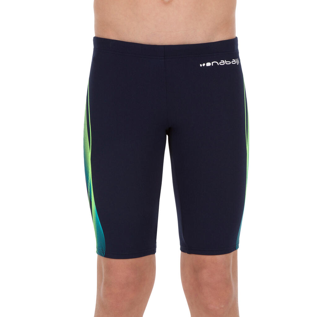 BOY'S FIRST SWIMMING JAMMERS - BLUE CADRO GREEN