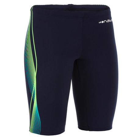 JAMMER DE NATATION GARÇON - FIRST -  BLEU CADRO VERT