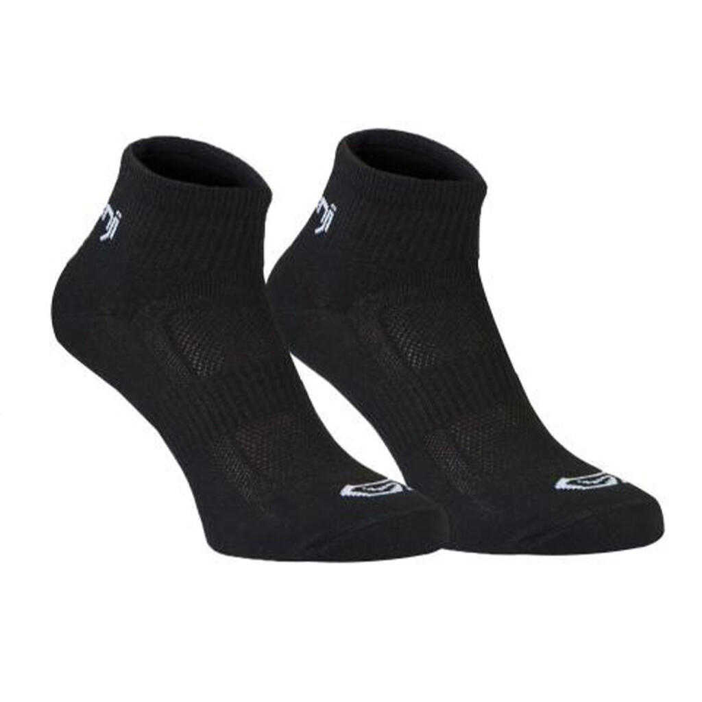 Children's athletics socks black pack of 2