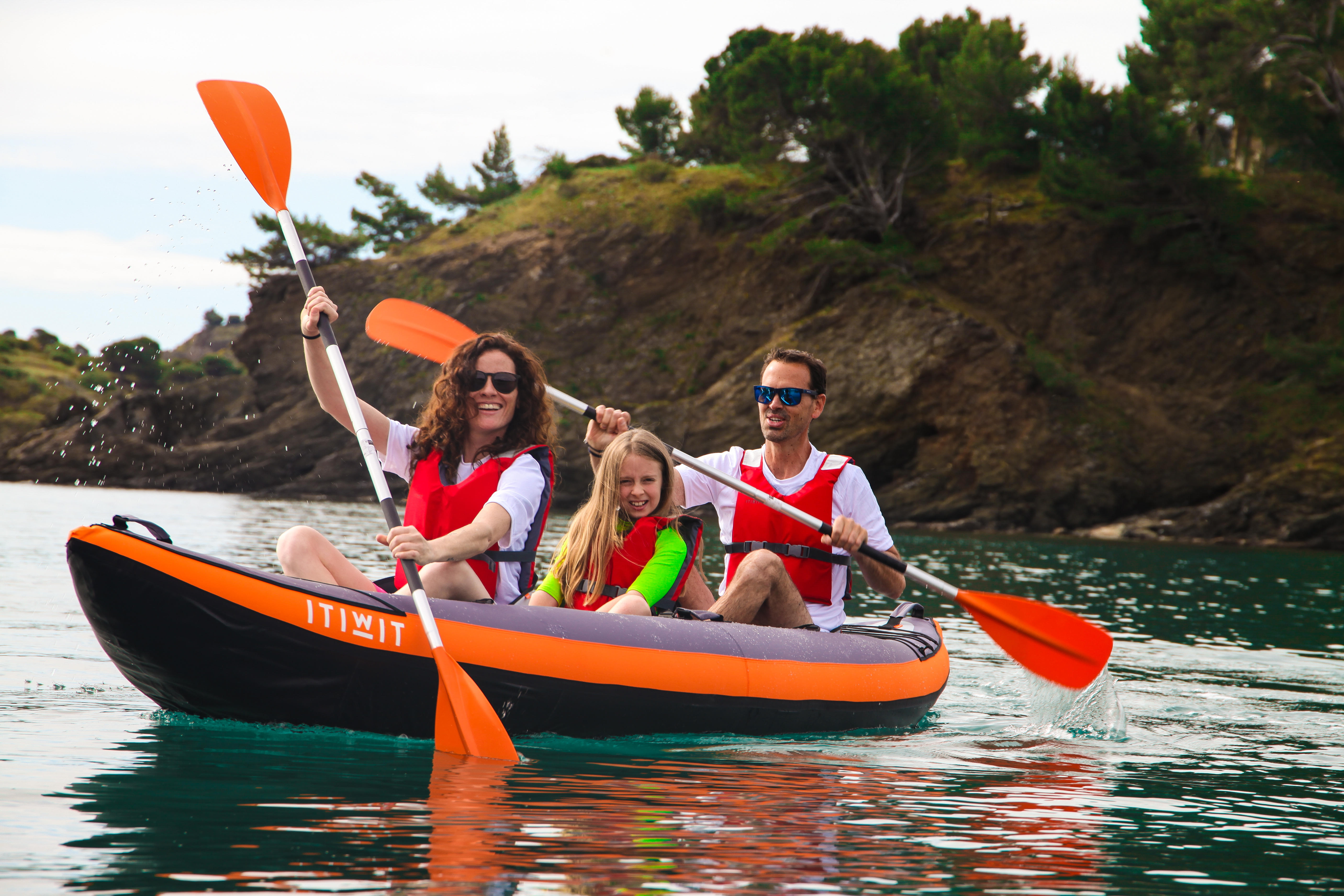 3-Seater Inflatable Kayak - KTI 100 Orange - ITIWIT