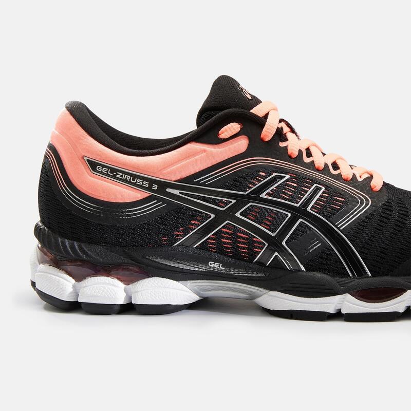 Women's Running Shoe Gel Ziruss Black Pink ASICS Decathlon