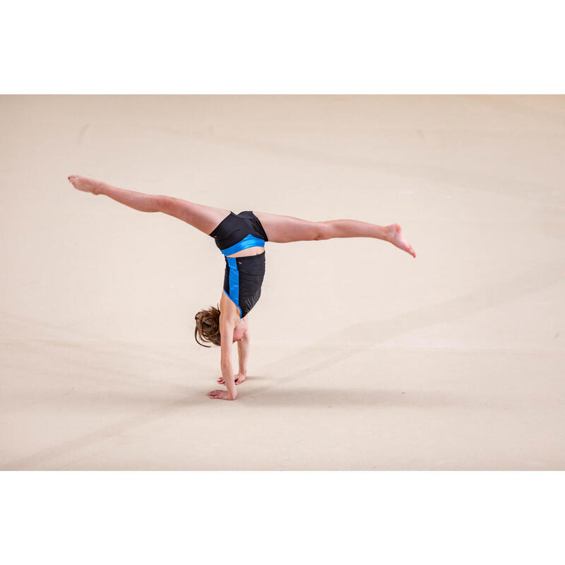 Débardeur de Gymnastique Artistique Féminine 500 noir bleu sequins