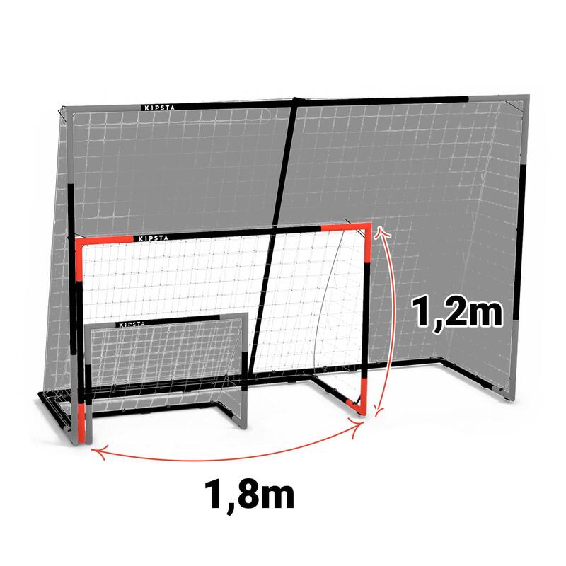 Medium movable steel football goal, orange