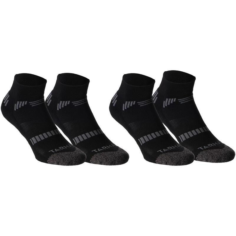 Men's/Women's Low-Rise Basketball Socks 2-Pack SO500 - Black