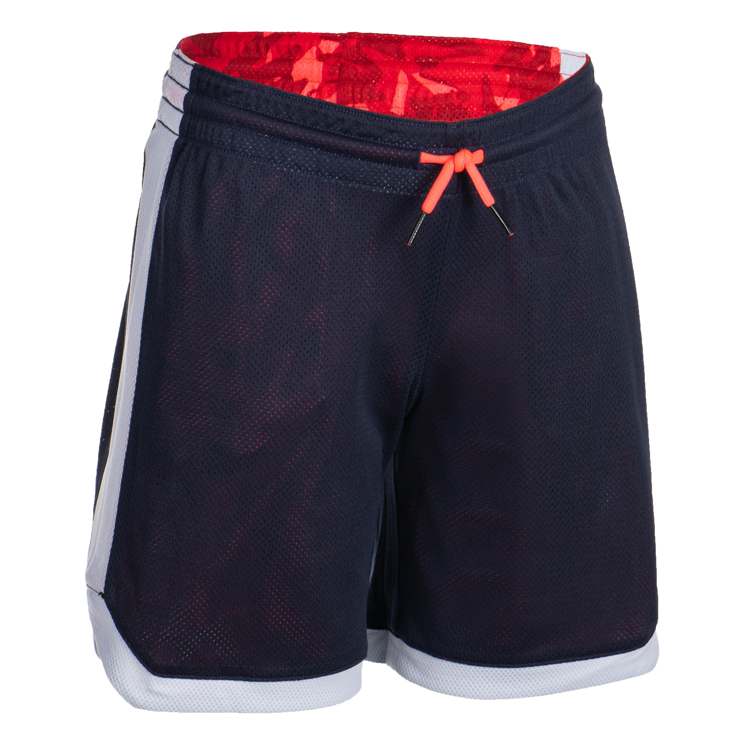 SH500R Boys'/Girls' Intermediate Basketball Reversible Shorts - Navy/Pink Print 2/11