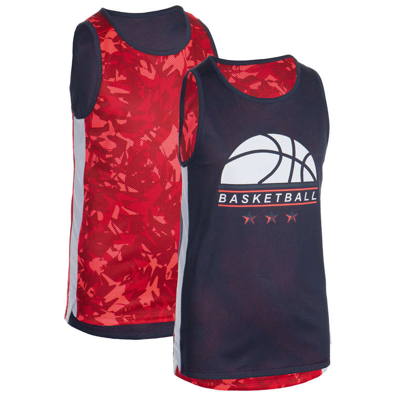 KIDS BASKETBALL OUTFIT Basketball - T500R Kids' Tank Top Pink/Navy TARMAK - Basketball